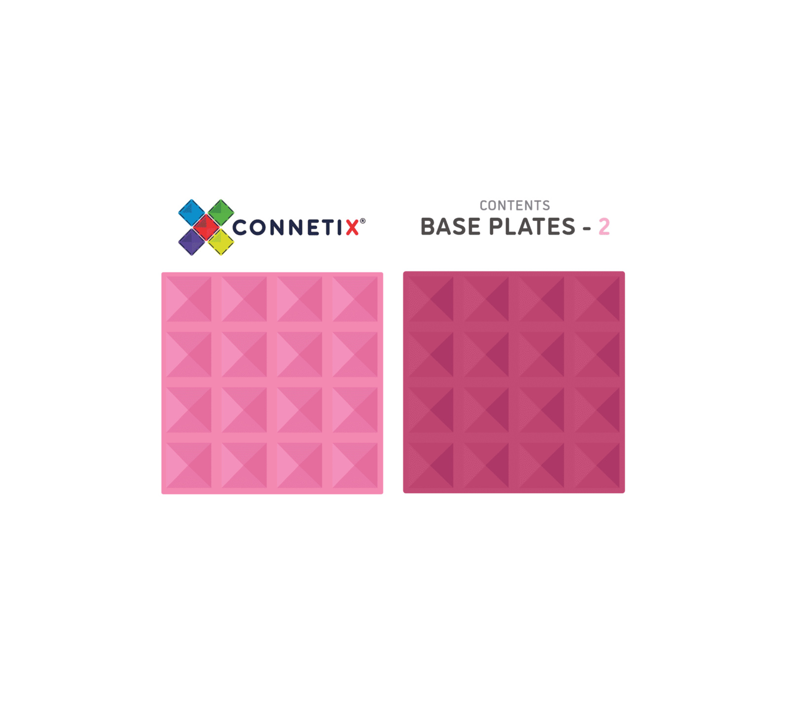 Connetix - Base Plate Pink/Berry | 2 Stuks - Afbeelding 4