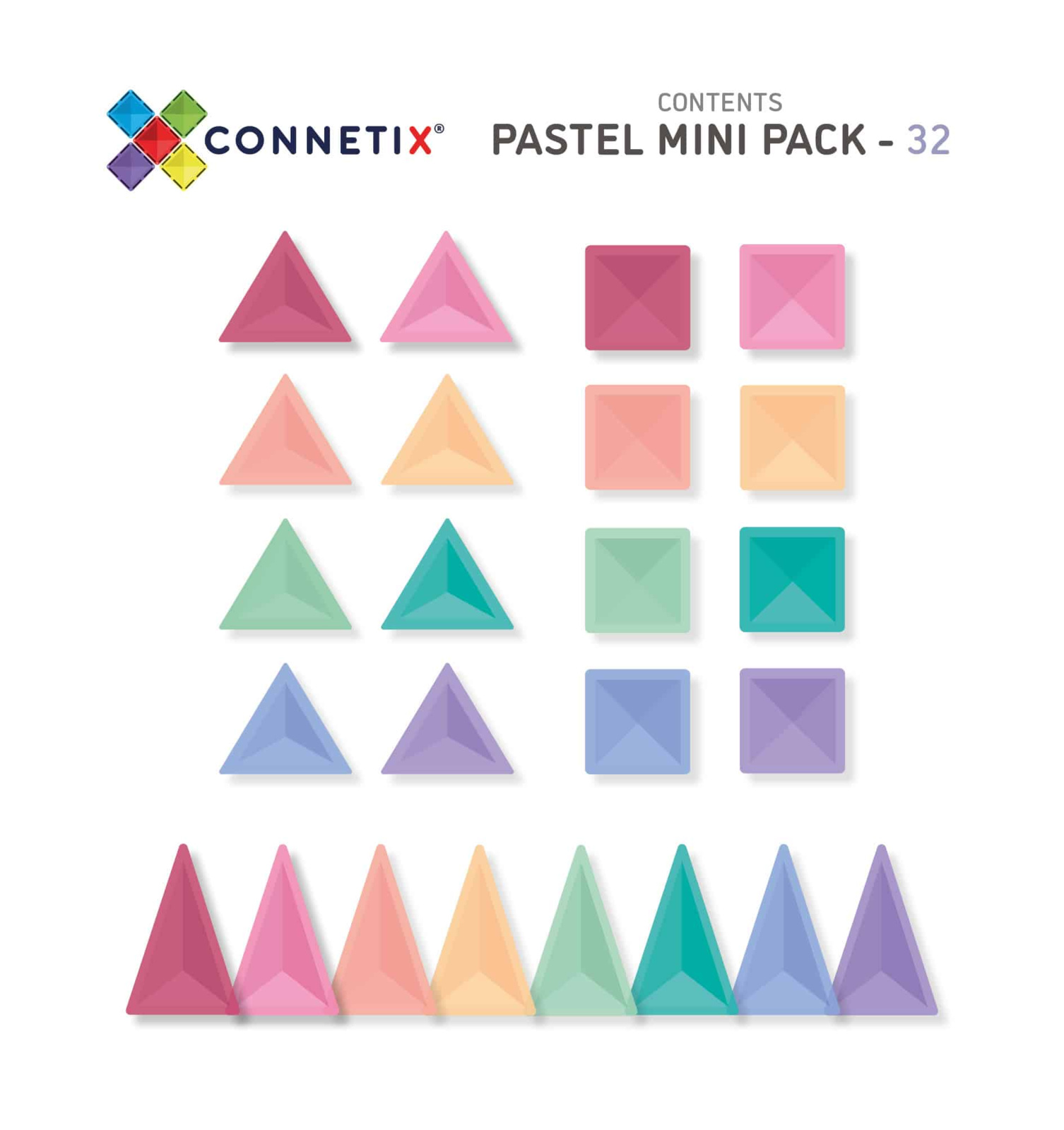 Connetix - Pastel Mini Pack | 32 Stuks - Afbeelding 4