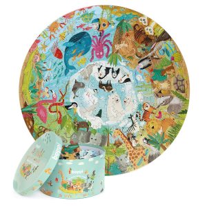 Ronde Puzzel - Dieren over de Wereld | 150 Stukjes | 100% Gerecycled Karton