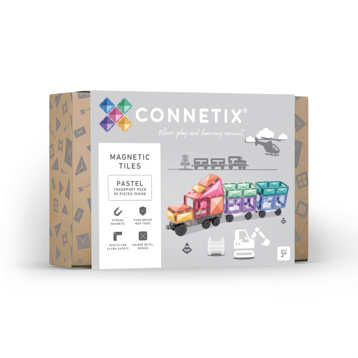 Connetix - Pastel Transport Pack | 50 Stuks