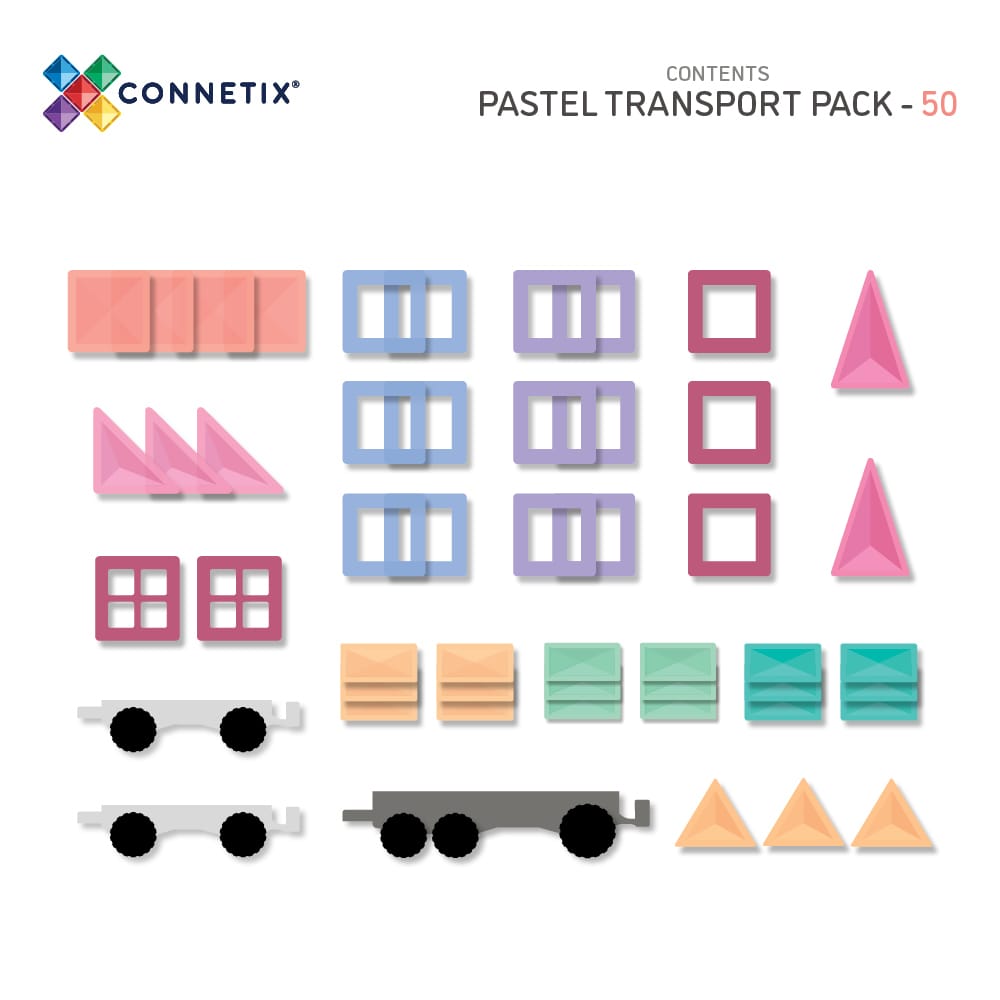 Connetix - Pastel Transport Pack | 50 Stuks - Afbeelding 8