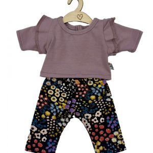 Hollie - Poppenbroek en shirt lavendel flowers Gordi pop