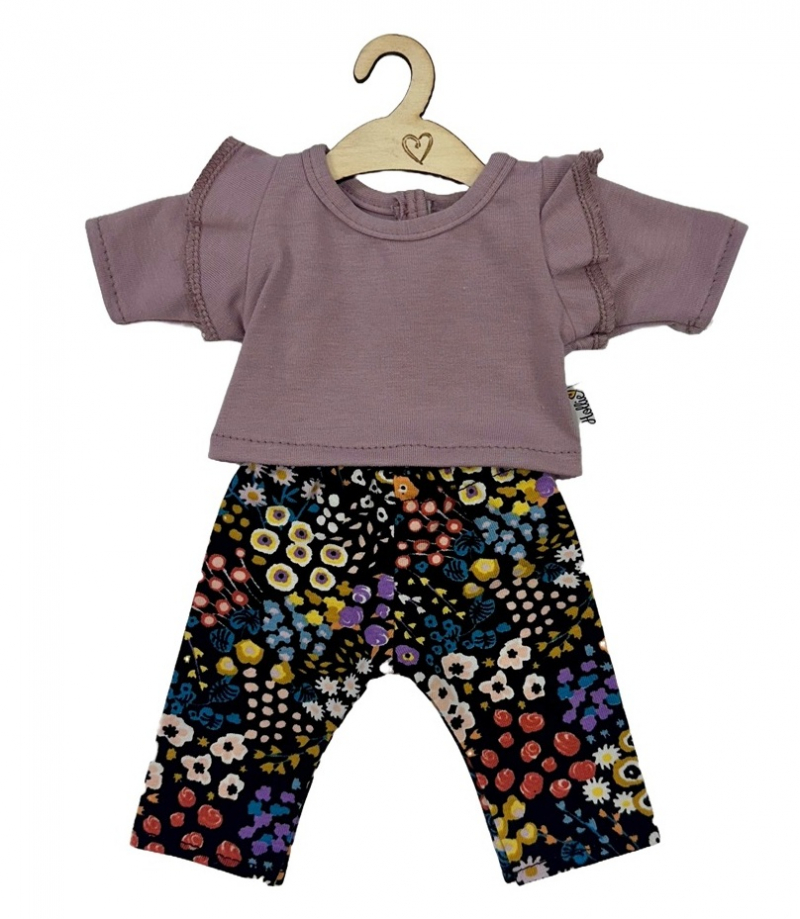 Hollie - Poppenbroek en shirt lavendel flowers Gordi pop