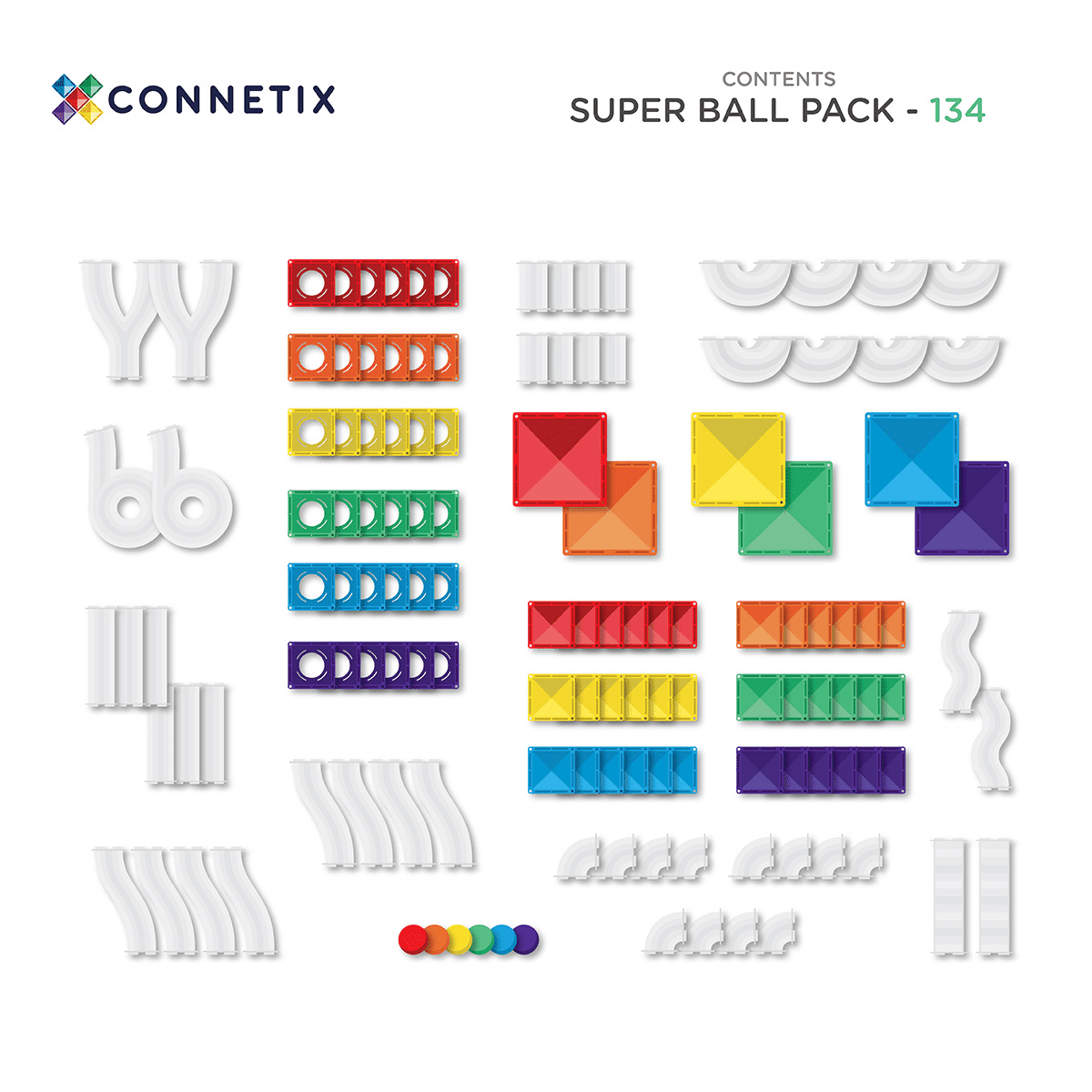 Connetix - Super Ball Run Pack | 134 Stuks - Afbeelding 5