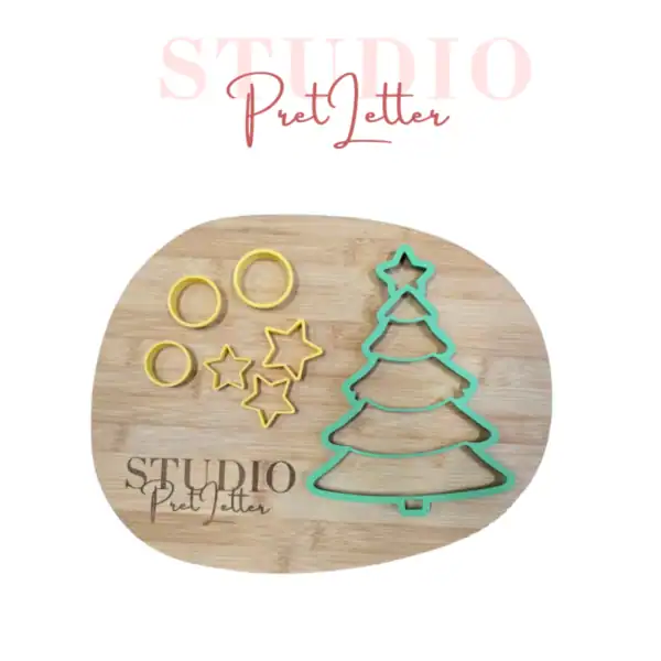 Studio Pretletter - Uitsteker set Kerstboom + Decoratie | 7 Stuks