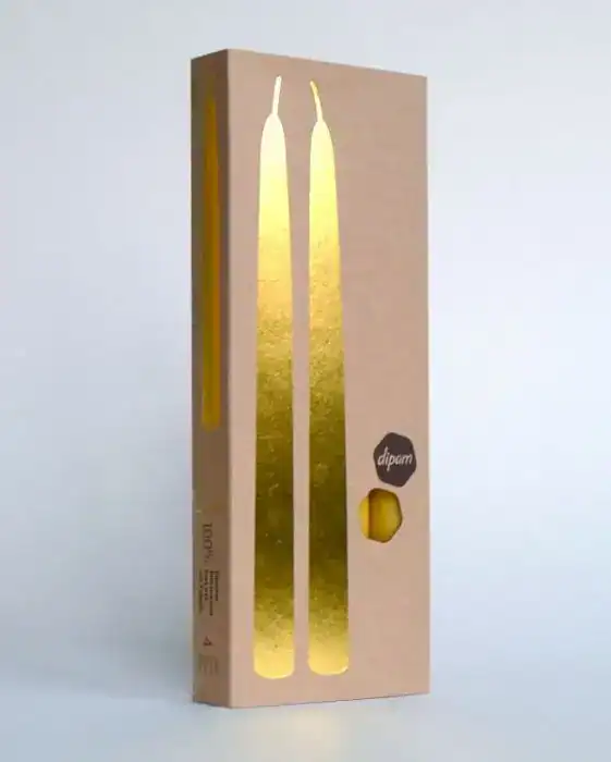 Dipam - Bijenwaskaarsen | 250 x 22 MM | 4 Stuks