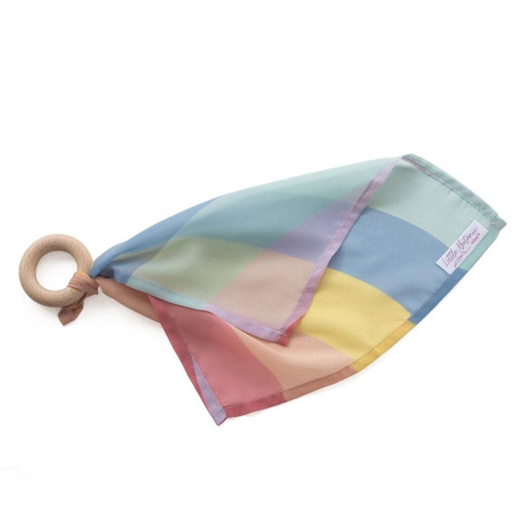 Little Botanic Label - Speeldoek Klein - 30cm - met houten ring - Pastel Waves