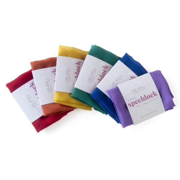 Little Botanic Label Speeldoeken Regenboog 30 cm 6 stuks