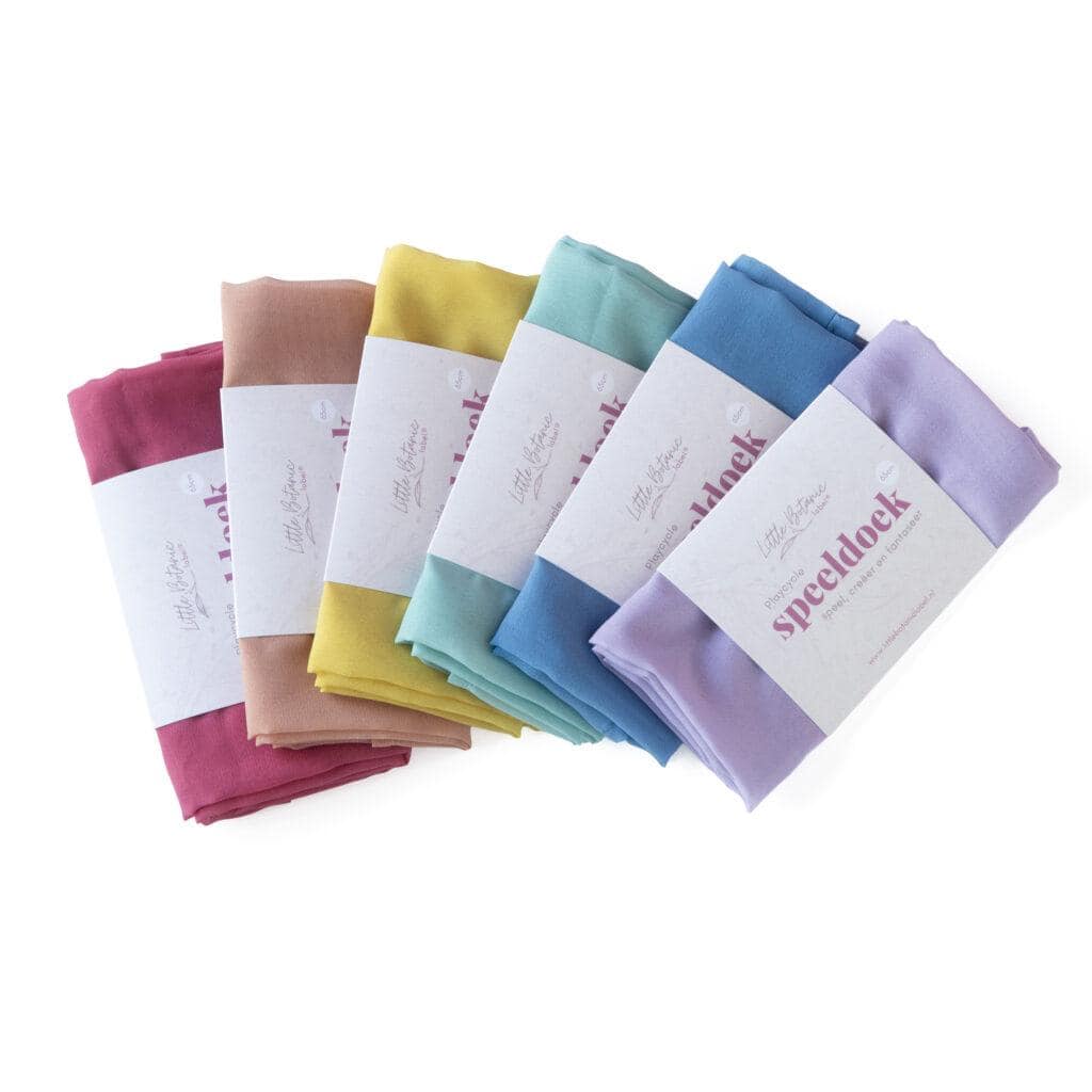 Little Botanic Label - Playcycle speeldoeken set | Pastel | 65 cm | 6 Stuks