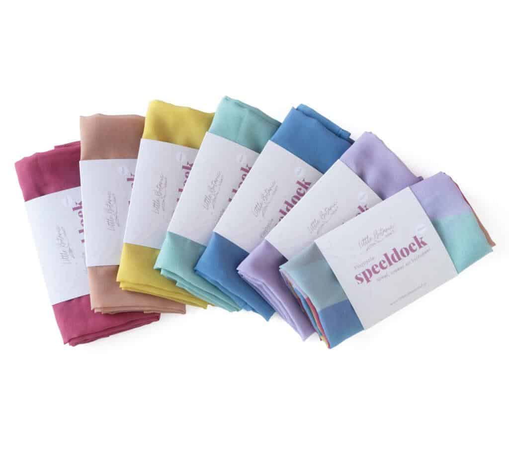 Little Botanic Label - Playcycle speeldoeken set | Pastel | 65 cm | 7 Stuks