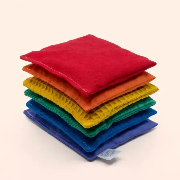 Little Botanic Label sensorische pittenzakjes regenboog 6 stuks