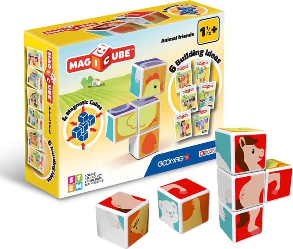 Geomag - Magicube Dierenvrienden + Kaarten | 7 Stuks