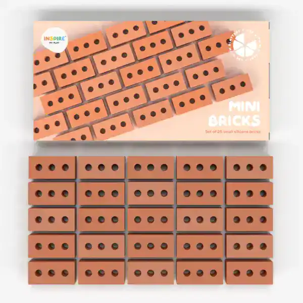 Inspire My Play Mini Bricks in baksteenkleur bij de verpakking
