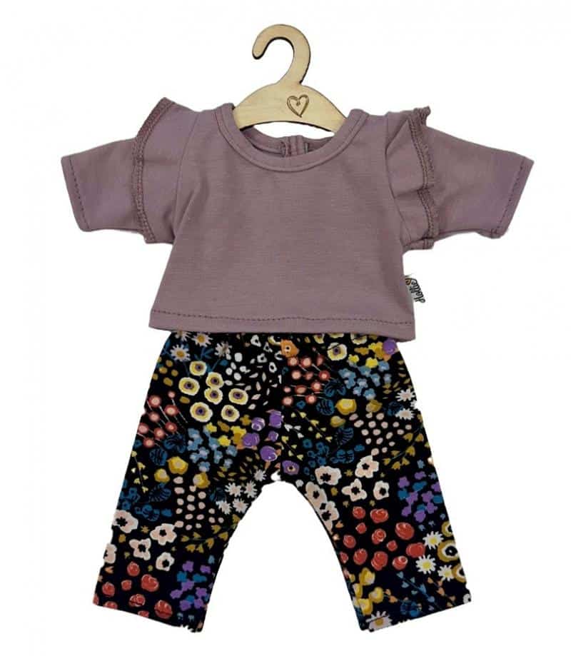 Hollie - Poppenbroek en shirt lavendel flowers Gordi pop