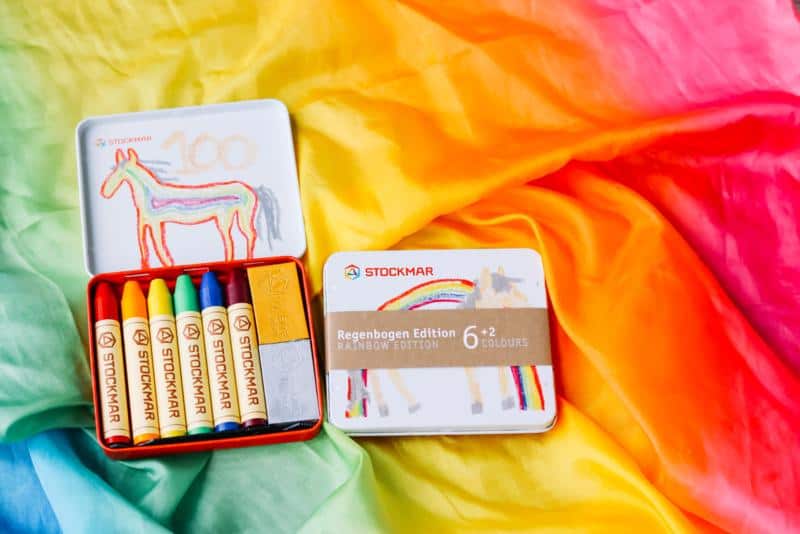 Stockmar - Bijenwaskrijtjes 100 Regenboog Editie | 6 Stuks