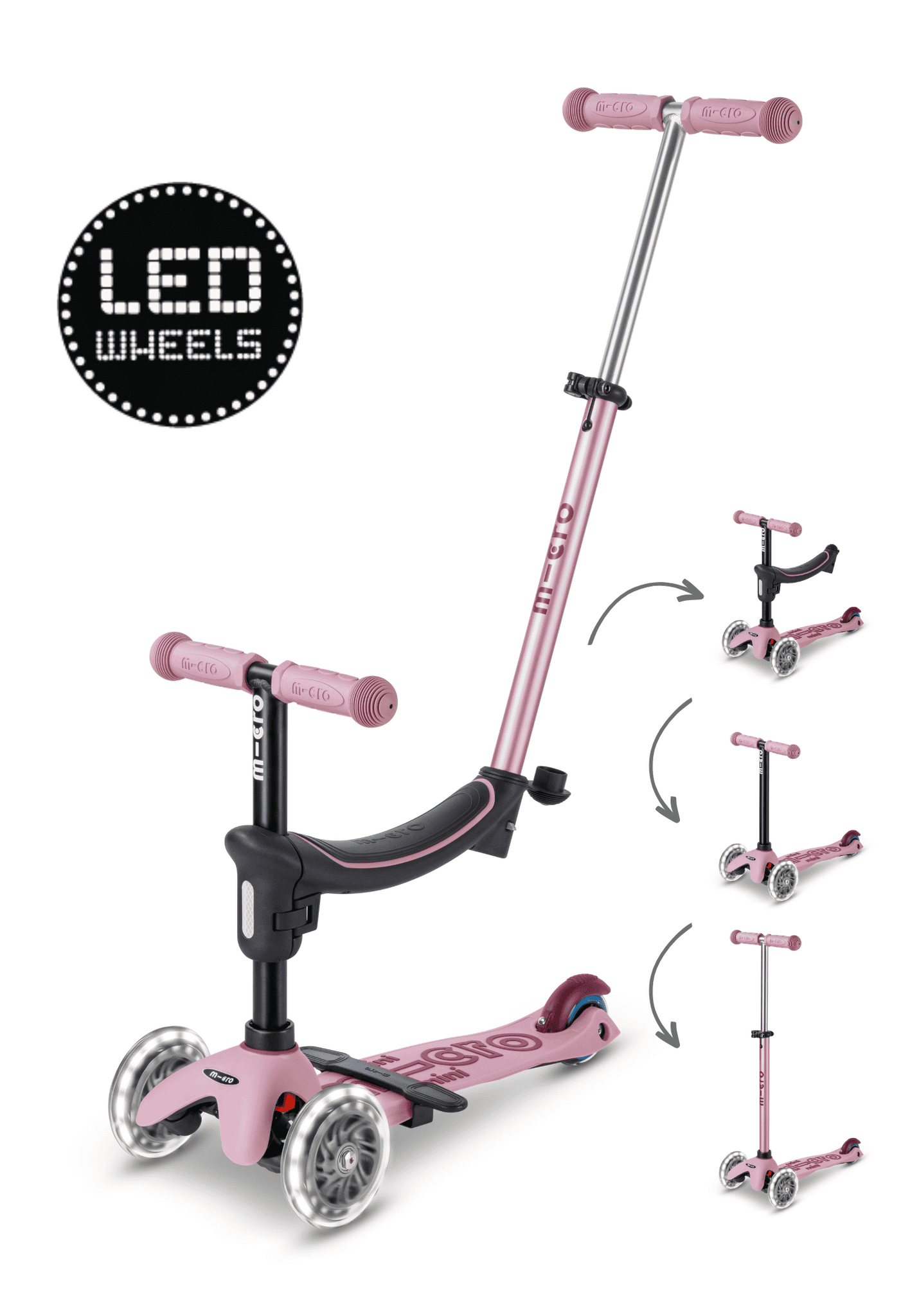 Micro Step –  Mini2Grow | 4in1 Step 2.0 | LED | Roze