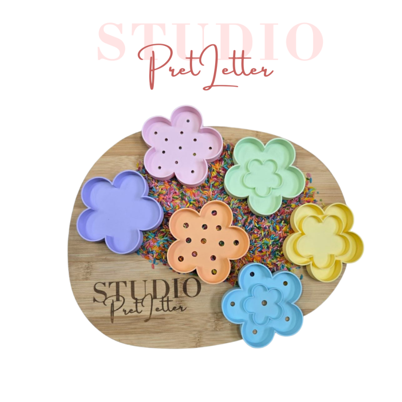 Studio Pretletter - Bloemen Zeefjes Set | Pastel | 6 Stuks