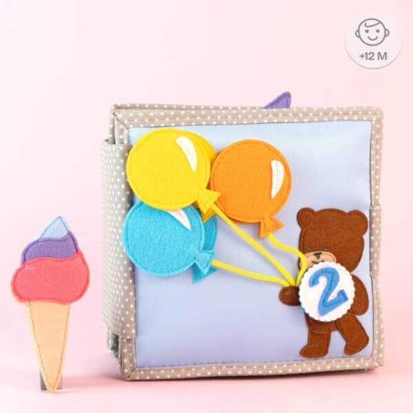 Jolly Designs - Happy Bearsday Mini Quiet Book | 12 Maanden