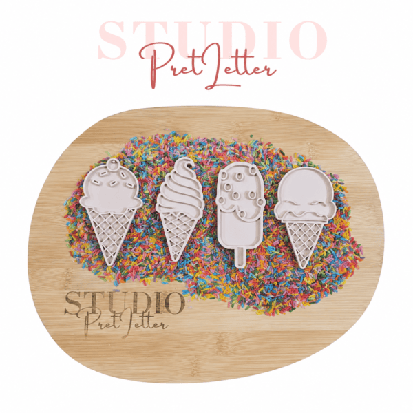 Studio Pretletter - PLA Vulvormen Bundel | ijsjes | 4 Stuks