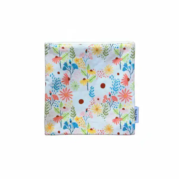 Tess & Tobi - Herbruikbaar Boterhamzakje | Bloemen Mix | 22 cm x 22 cm