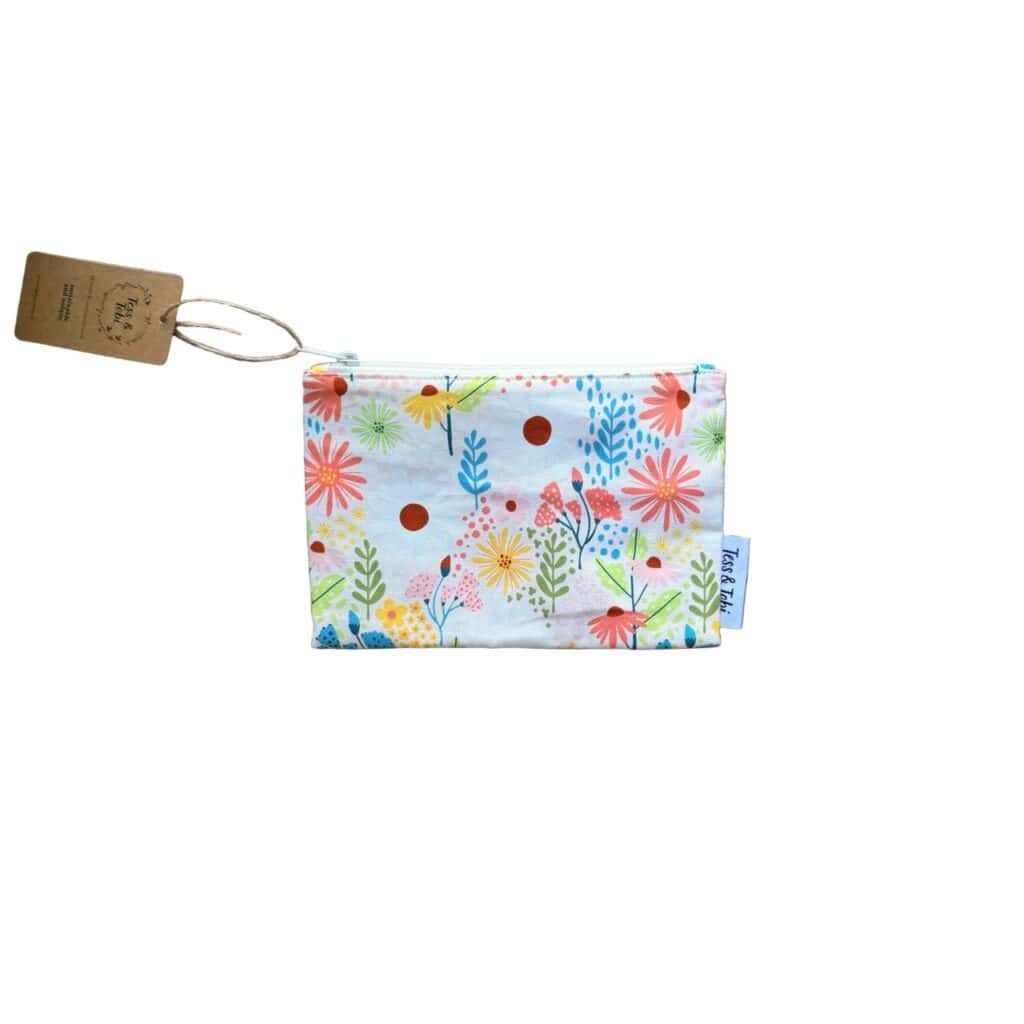 Tess & Tobi - Herbruikbaar Snackzakje | Bloemen Mix | 12 cm x 18 cm