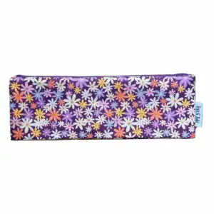 Tess & Tobi - Herbruikbaar Opbergzakje | Bloemen Paars | 10 cm x 30 cm