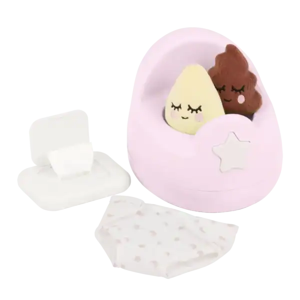 LullaBaby poppenpotje roze Dolly Potty Set
