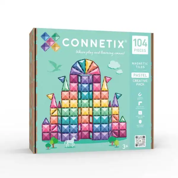 CONNETIX Pastel Creative Pack verpakking met 104 magnetische tegels