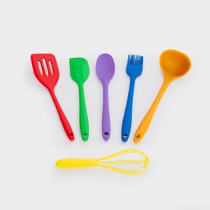 Tickit siliconen regenboog keukengerei set 6 stuks