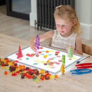 TickiT transparante bladeren en zaden gebruikt als lichttafel speelgoed