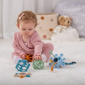 Baby ontdekt Tickit SiliSoft trektentakel en bijtring