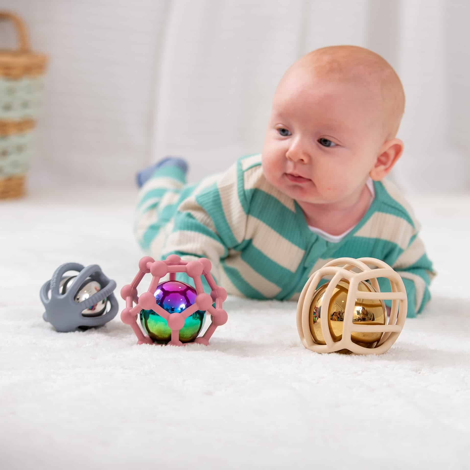 Tickit SiliSoft Sensorische Stalen Ballen Tickit SiliSoft sensorische ballen voor baby in aardetinten