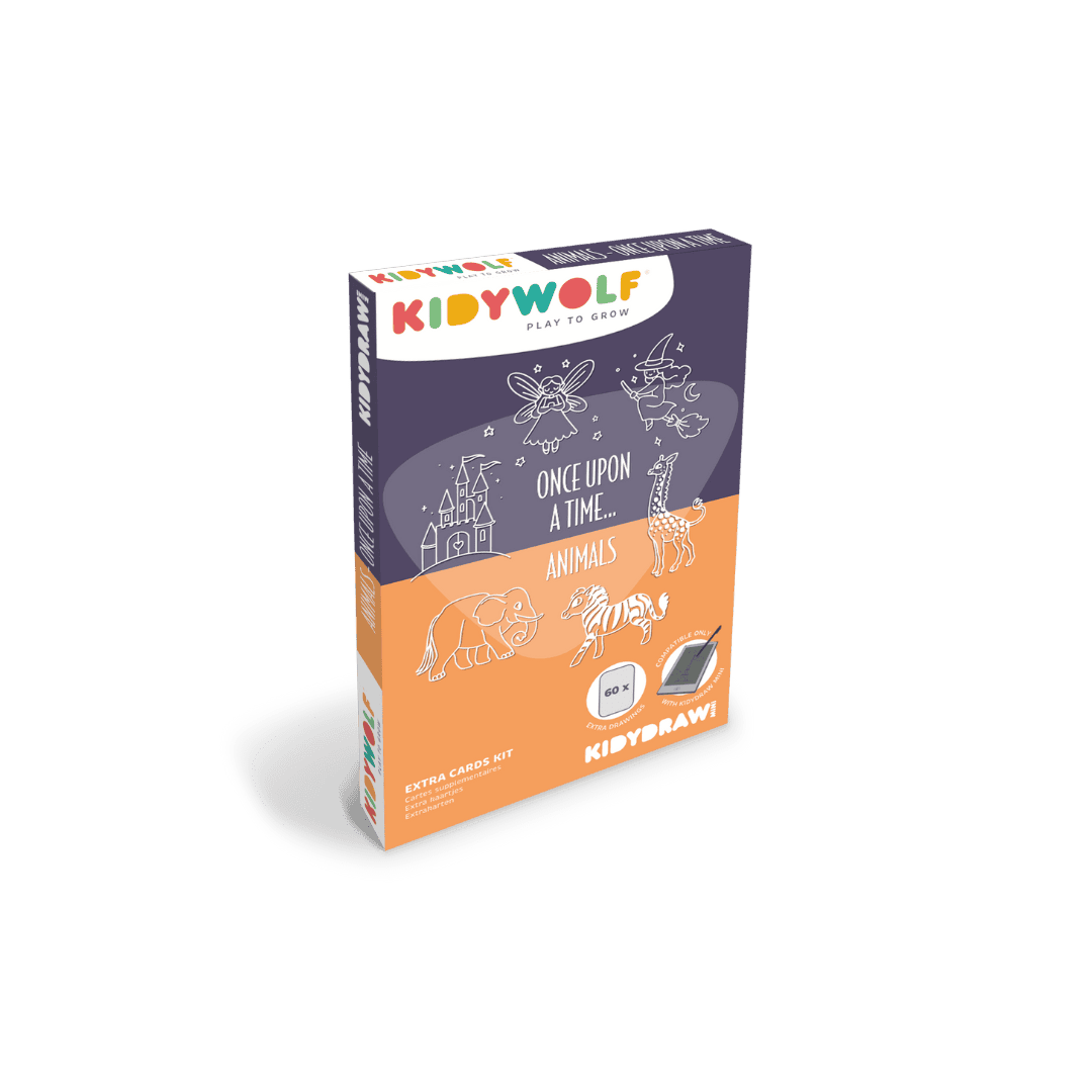5_6df7ba43-9394-4f65-b8bd-eb653a62eb22.png Kidywolf KIDYDRAW Mini refill Er was eens en Dieren met 60 kaarten