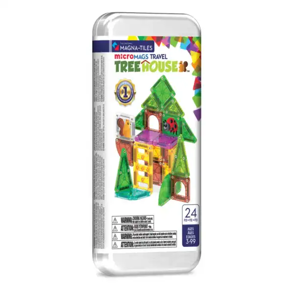 MAGNA-TILES microMAGS Treehouse reisset met 24 onderdelen in reisblik