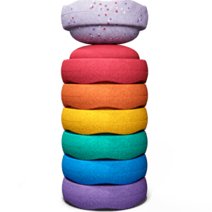Zeven Stapelstein Mini Rainbow Classic stenen met extra violet gespikkelde Mini, Winter Special 2026