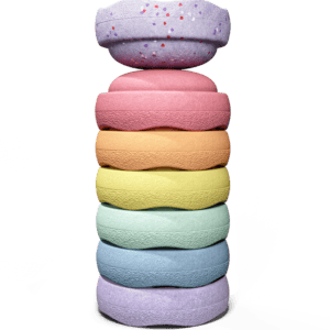 Zeven Stapelstein Mini Rainbow Pastel stenen met extra violet gespikkelde Mini, Winter Special 2026