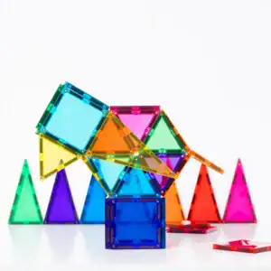 Eerste bouwwerken met de Connetix Bright Discovery Pack van 32 stuks