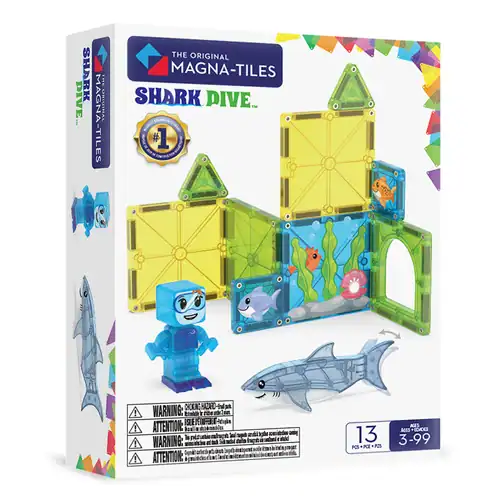 MAGNA-TILES Shark Dive – verpakking MAGNA-TILES Shark Dive verpakking van de 13-delige magnetische bouwset