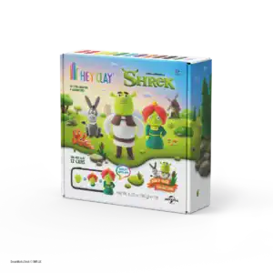 HEY CLAY Shrek kleiset met 12 potjes luchtdrogende klei voor vier personages, vanaf 6 jaar