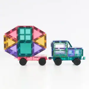 Vrachtwagen met aanhanger van Connetix Pastel magnetische tegels