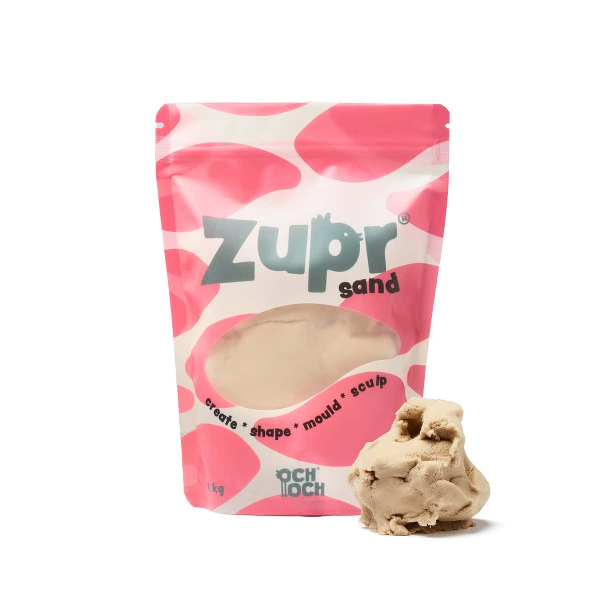 OchOch Zupr Sand Sandy Sand 1 KG OchOch Zupr Sand Sandy Sand 1 KG kinetisch zand in hersluitbare verpakking