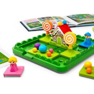 SmartGames Hans en Grietje met snoephuisje, speelfiguren, puzzelstukken en boekjes