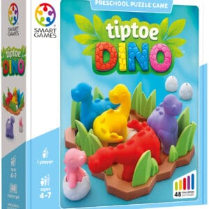 Verpakking van SmartGames TipToe Dino met 48 opdrachten