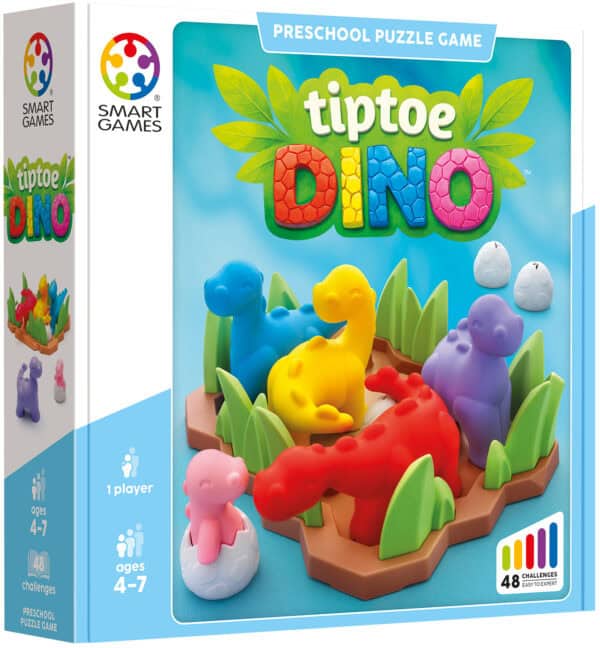 Verpakking van SmartGames TipToe Dino met 48 opdrachten