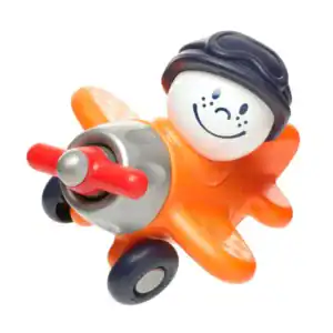 Oranje SmartMax My First Plane met piloot, rode propeller en wielen