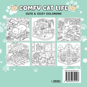 Achterkant van Comfy cat life boek