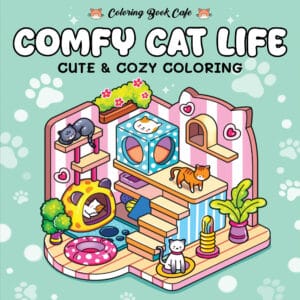 Voorkant van Comfy cat life kleurboek