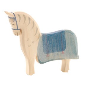 Ostheimer houten paard met blauw zadelkleed, artikel 41914