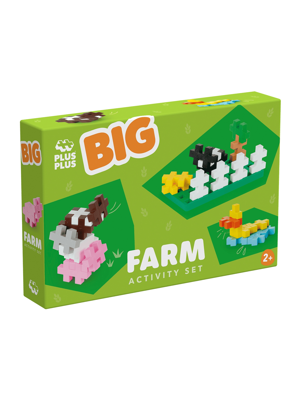 Groene verpakking van Plus-Plus BIG Activity Farm boerderijbouwset Groene verpakking van Plus-Plus BIG Activity Farm boerderijbouwset