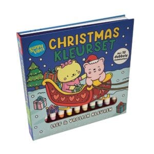 Sunny Vibes Christmas kleurset schuin van voren met de meegeleverde markers